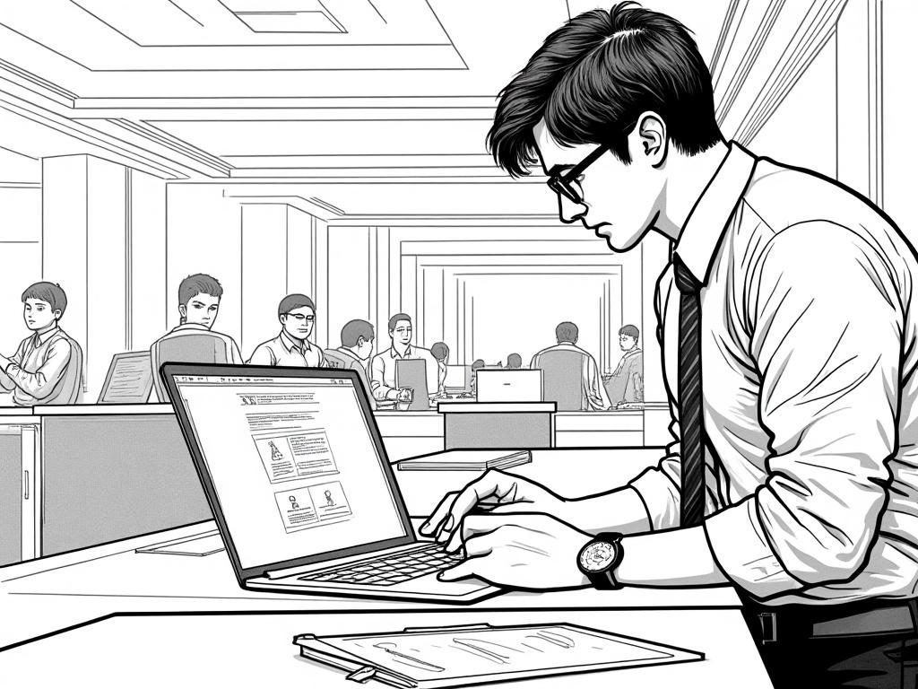 International student studying